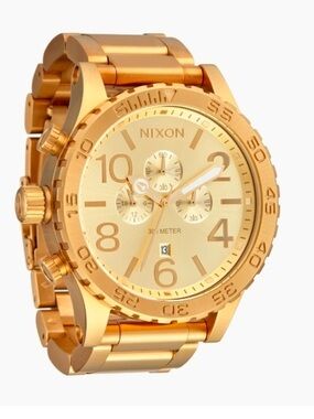 Nixon All-Gold Chronograph Bracelet Watch
